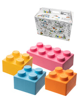 Load image into Gallery viewer, Zebrix XXL terminal blocks 4 special colors | pink, light blue, orange, yellow | Large building blocks 25, 50, 100 or 200 bricks
